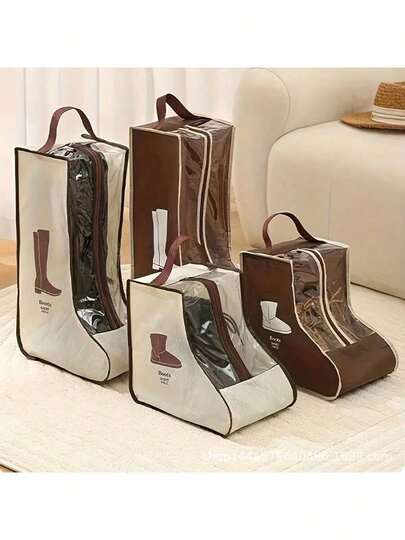 Portable Boot Storage - Tall & Short Boots, Multi Functional Boot Storage Bag With Handle - Dustproof And Moisture-Proof Shoe Protection Bag, Suitable For Long Boots And Ankle Boots, Portable Zipper Lightweight Travel Storage Pouch