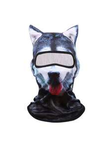 1pc Funny 3D Animal Balaclava Unisex Full Face Ski Mask UV Protection Breathable Windproof Soft Neck Gaiter Husky White Cat Grey Cat Tiger Winter Balaclava Summer Sunscreen Hood Halloween Costume Christmas Gift Birthday Gift Men Women Teens Skiing Riding Cycling Camping Hiking Beach Party Outdoor - Multicolor - View 12