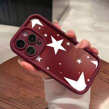 La funda para teléfono con espejo con patrón de noche estrellada también se puede usar como espejo y es compatible con  17,  16 Pro Max,  15 Pro Max,  13 y  12. Está hecha de TPU y brinda protección contra golpes y caídas, es perfecta para regalar a familiares, amigos, celebraciones de temporada y ocasiones especiales como Navidad, cumpleaños o simplemente porque sí. - Burdeos - Ver 2