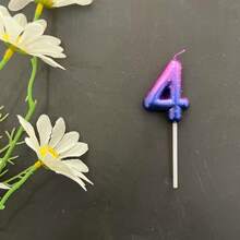 1pc Purple & Blue Galaxy/Space Gradient Numbered 0-9 Candle, Creative Romantic Party Dreamy Gradient Candle - Purple-blue Gradient - View 14