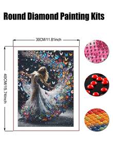 Diamond Art Kits For Adults, Beautiful Dancer Full Drill Diamond Painting For Beginners, 5D Gem Art For Home Wall Decor - Multicolor - View 8