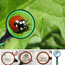 新款液态硅胶手持式儿童阅读放大镜，光学玻璃镜片，橡胶防摔户外扩展