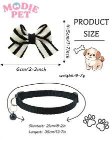 1 cái hoặc 3 cái/bộ Vòng cổ chuông nơ dễ thương cho mèo/chó, thích hợp sử dụng hàng ngày - Nhiều màu - Xem 3
