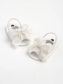 Giày sandal đế mềm cho bé trai và bé gái, giày mùa hè cho bé sơ sinh, giày bệt dự tiệc cưới, giày đi biển, giày tập đi cho trẻ sơ sinh. - trắng - Xem 6