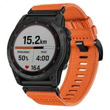 Abanen Rugged Nylon Watch Bands For Garmin Fenix 8 51mm / Enduro/Instinct 2X / Epix Pro 51mm, Adjustable Sports Wrist Strap With Stainless Steel Clasp For Fenix 7X / 6X /5X, Instinct 3 50mm,Orange - 橘子 - 查看 4