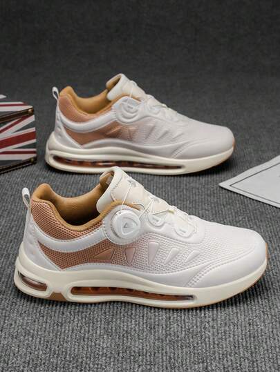 A Casual Air Cushioned Sports Shoe For Men's Casual Shoes, Lightweight Sports Shoes, Air Cushioned Cushioning For Travel And Vacation, Outdoor Casual Fashion, Side Knob Sports Shoes