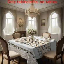 1pc Modern Minimalist Style Tablecloth, Polyester Rustic Decor, Rectangular Bohemian Print, Fade-Resistant, Washable, Stylish Rectangular Dining Table Cover, Suitable For Daily Living Room, Kitchen, Dining Room, Outdoor Weddings, Gifts