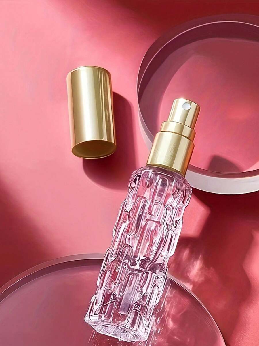 Chai xịt thủy tinh 10ml có nắp kim loại màu hồng, có thể tái sử dụng - Bình xịt nước hoa dạng phun sương mịn, kích thước nhỏ gọn, thích hợp cho gia đình, mỹ phẩm, tinh dầu - Không chứa methanol, chai nước hoa có thể tái sử dụng, bình xịt hương thơm, thiết kế trang nhã, chắc chắn.