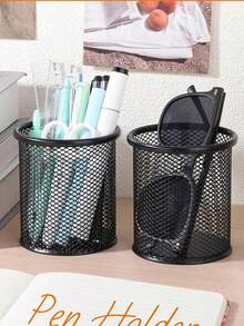 Metal Mesh Desk Pen Holder, Suitable For Home, Office, Classroom, School - Multicolor - View 1