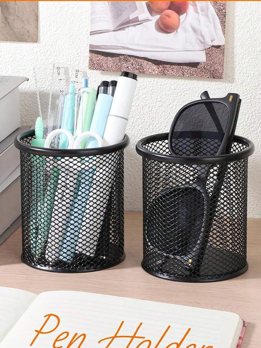 Metal Mesh Desk Pen Holder, Suitable For Home, Office, Classroom, School - Multicolor - View 1