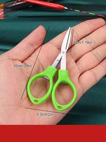 1 Peça Tesoura Dobrável de Aço Inoxidável, Acessório de Caixa de Pesca Pequena, Equipamento de Pesca Portátil, Adequado para Pesca, Corte de Chumbo, Linha PE, Artesanato, Costura - Multicolorido - Visão 11