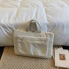 Corduroy Solid Color Tote Bag, Large Capacity New Style Men's Shoulder Bag