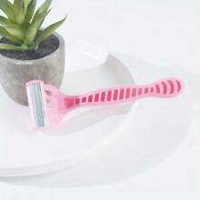 6层手动身体毛发剃刀 女士安全剃刀 比基尼修剪器 脱毛器 面部身体男女修容美容工具 旅行一次性 - 粉色 - 查看 10