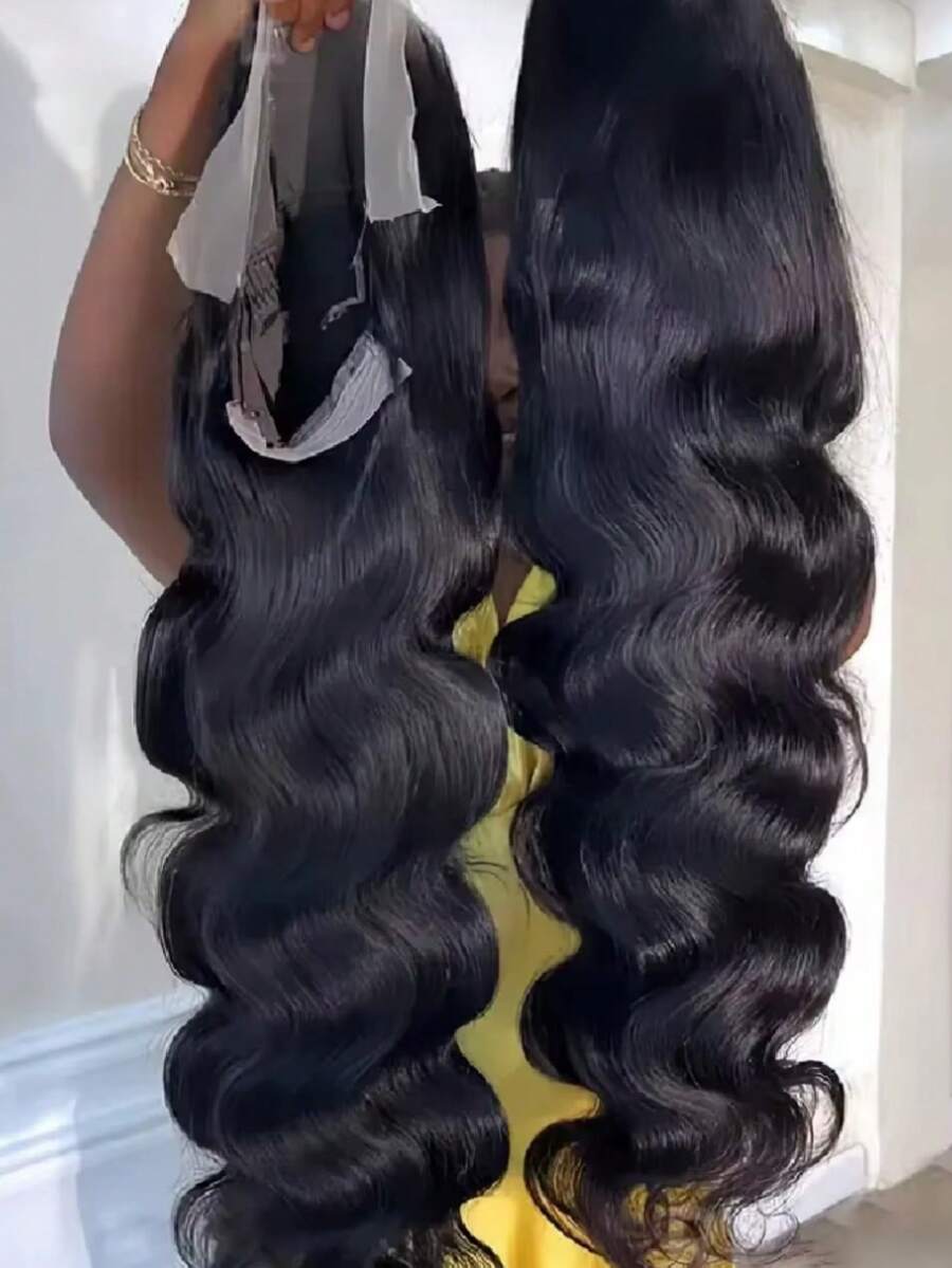 NARNI 40 Inch 250% Density Body Wave Lace Front Wigs Human Hair Glueless Wig Human Hair 13x4 Full Frontal Human Hair Wig Pre Plucked Virgin Human Hair Wigs For Women Body Wave HD Transparent Lace Front Wigs Human Hair Wigs With Baby Hair Christmas - Natural Black - 查看 1
