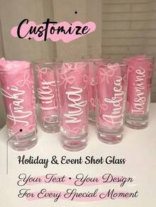 Customized Wine Glass, Valentine's Day & Galentine's Party Gift, Personalized With Text Or Patterns, Suitable For Weddings, Birthdays, Celebrations, Personalized Gift For Friends, Family And Couples, Customized Bar Supplies For Parties, Events, Gatherings, And Personalized Wedding Glasses - Multicolor - View 1