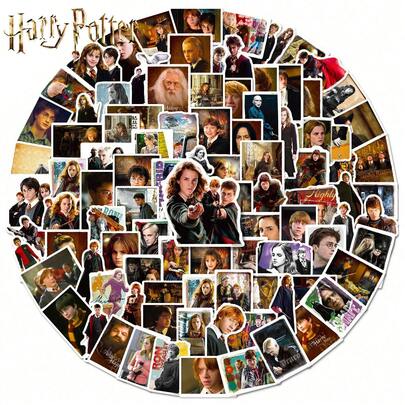  100Pcs Sticker Sets, Character Collage Wizarding News Slytherin House Themed Designs, Playful Add Ons For Wizard Party Goodie Bags Back-To-School Notebook Decor, Harry Potter Fan Craft Supplies