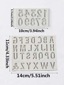 1个带凸起字母的3D硅胶模具 - 非常适合巧克力、糖果和蛋糕装饰，是DIY手工艺品和生日烘焙的理想之选 - 彩色 - 查看 2