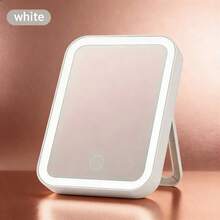 Portable LED Makeup Mirror Touch Control - 3 Lighting Modes 360° Rotating Home/Vanity/On-The-Go Gift - trắng - Xem 12