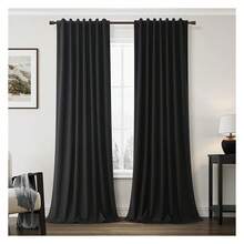 Blackout Curtains 108 Inch Length - 2 Panels - Room Darkening Drapes For Bedroom & Living Room - Black Thermal Insulated Window Curtains - Back Tab/Rod Pocket - 如圖637 - 查看 1