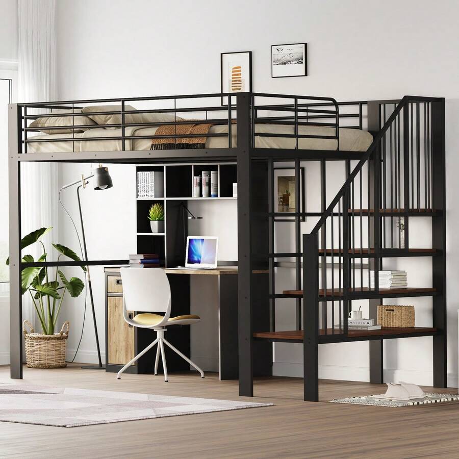 Bed Bases & Foundations - Black + Metal and Wood + 140cm X 200cm - View 1