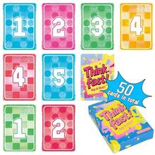 "Think Fast! 50PCS Quick-Thinking Card Game Set - Interactive Party Game For 3-5 Players, Fun Number/Color/Shape Matching Cards With Elimination Effects, Family & Friends Gathering Leisure Activity, Brain-Teasing Entertainment Cards For Game Nights" - Multicolor - View 2