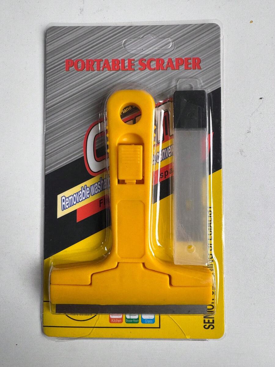 1pc Tile Grout Scraper, Wall And Floor Cleaning Tool, Home Cleaning Tool, Glass And Tile Cleaning Scraper, Multi-Purpose Scraper - Multicolor - View 1