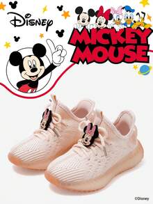 Disney 1 Pair Official Collaboration  Children's Sports Shoes, Suitable For Daily, Holiday, Sports And Outdoor Activities. Comfortable, Fit Foot Shape, Non-Slip, Breathable. (Boys' Sports Shoes, Boys' Casual Shoes, Children's Sports Shoes, Girls' Sports Shoes, Girls' Casual Shoes) - Pink - View 1
