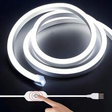 Acosh Neon Đèn neon dạng ống cảm ứng USB 5V có thể điều chỉnh độ sáng, dải đèn LED neon dẻo, thích hợp cho phòng tắm, tủ, trang trí nhà cửa, đèn nền TV phòng ngủ. - trắng - Xem 3