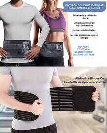 TendenciaFaja Para Hernia Ombligo Abdominal Con Banda Elástica AjustaCalidad premium - Negro - Ver 10