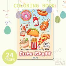 GDTME 24 páginas Libro para colorear lindo, dibujos cálidos y divertidos, actividad de celebración de Pascua, colorear relajante, gran regalo de Pascua, regalo de vuelta a clases, papelería, suministros de oficina - Multicolor - Ver 11