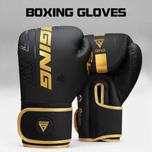 GINGPAI 适用于踢拳、综合格斗、泰拳、成人及青少年训练的拳击手套，专业格斗装备 - 彩色 - 查看 11