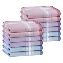 para mujer, pauelos de algodn suave para mujer, pauelos clsico a rayas, 6 12 piezas, 11.4 x 11.4 pulgadas - RayasA12 piezas - Ver 1