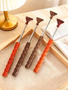 1pc Wooden Back Scratcher With Retractable & Non-Slip Handle Design, Extendable Reach For Convenient Back Scratching, Suitable For Elderly And Adults