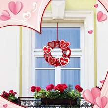Heart-Shaped Wooden Wreath Doorplate, New Arrival Hot Selling Home Decor, Holiday Gift - Multicolor - View 8