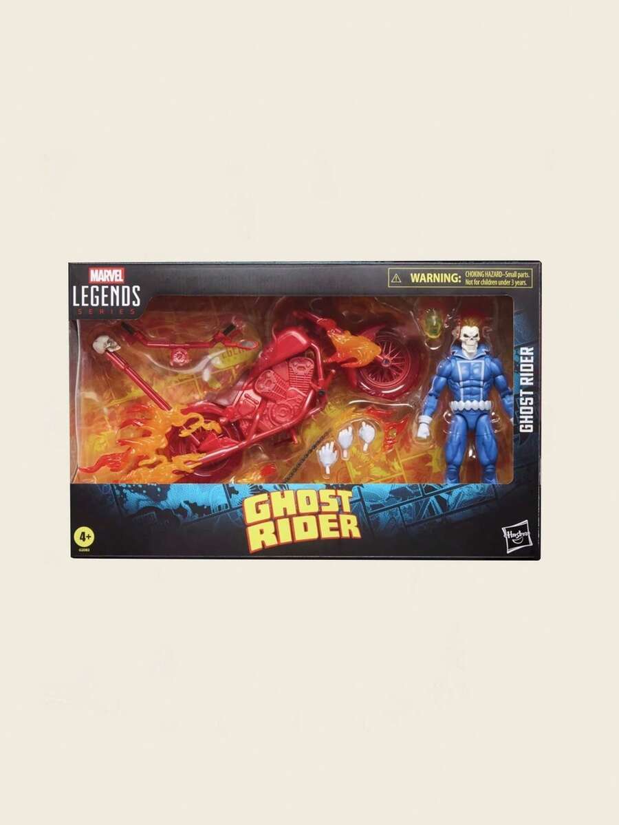 Hasbro 传奇系列可动人偶 - 恶灵骑士，强尼·布雷泽，带摩托车，6英寸比例可动人偶，孩之宝出品，超级英雄，粉丝惊喜礼物，粉丝和收藏家生日礼物，收藏玩具套装 - 彩色 - 查看 1