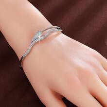 1pc Fashionable Women Bracelet With Artificial Zirconia Stones In Arrow Circle Design - Multicolor - View 9