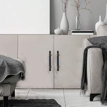 1个现代黑金橱柜把手，实心抽屉旋钮，锌合金底座和铝合金轴，时尚家具五金件 - 金色 - 查看 8