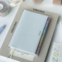 2026 Rainbow Index Leather Planner Notebook | Monthly And Weekly Plan Note Diary, 365 Days, One Page Daily Diary, Lined, Dated, For Time Management Notes, Suitable For Adults - Multicolor - View 6