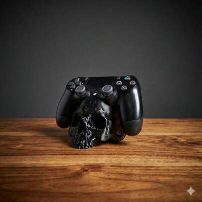 Suporte Stand para Controle Caveira Skull - (PS 4, PS 5, Xb ox) - 3D Premium