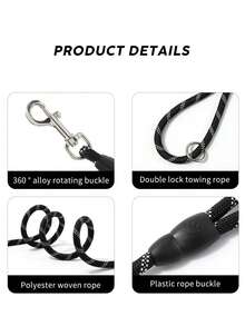 7.5ft Reflective Fashionable Geometric Pattern Hands-Free Dog Leash, Crossbody Style, Suitable For Walking And Jogging