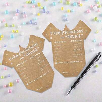 10/20/30/50pcs Baby Shower Prediction Cards Set - Gender Reveal & Youngsters Game, Perfect For Expecting Parents For Baby Shower Party Decorations