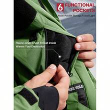 Men's Waterproof Ski Snow Fleece Lined Warm Winter Rain With Hood Fully Taped Seams - Small + Grass Green - View 9