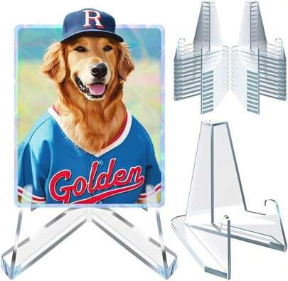 20 Pack Card Display Stand, Acrylic Easel Card Display, Sports Card Holder Stand, Graded Psa Card Display, Trading Baseball Card Stand, Card Holder Display, Tarot Coin Sports Card Stand (21Inch)