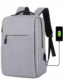 Business Backpack Computer Bag Middle School High School Backpack Large Capacity Travel Bag Korean Men's Backpack, Camping - Grey - View 7
