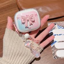 Nơ 3D chuyển màu + Mặt dây chuyền phù hợp với hộp đựng tai nghe Buds6play/6lite/8lite/8Active/6Active, vỏ tai nghe không dây Buds5/6s/6/7s, mặt dây chuyền dễ thương sáng tạo cho hộp đựng mềm trong suốt Buds 5pro/6pro. - Nơ 3D chuyển màu + Mặt dây chuyền - Xem 6