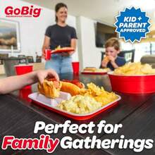 GoBig - Bandejas de comida para perros calientes con divisores paquete de 36 platos desechables para fiestas barbacoas y más - Rojo - Ver 3