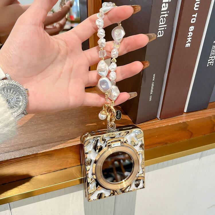 1个电镀金色豹纹镜面手机壳，时尚可爱，独特创意设计，适用于三星Galaxy Z Fold 7、Galaxy Z Fold 6、Galaxy Z Flip 7、Galaxy Z Flip 7 FE、Galaxy Z Flip 6、Galaxy Z Flip 5、Galaxy Z Flip 4/3。 - 彩色 - 查看 11