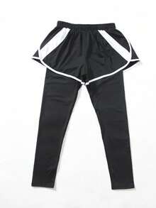 女士极简运动套装，黑色网眼外套，二合一运动裤，健身服，适合瑜伽和骑行