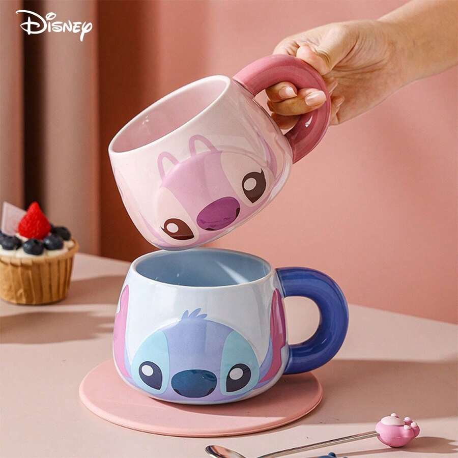 Disney 陶瓷马克杯礼盒套装，卡通马克杯配勺子，咖啡杯节日纪念礼盒
