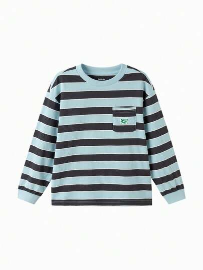Balabala Boys' Long Sleeve T-Shirt, Stripe Quick-Dry Spring 2026